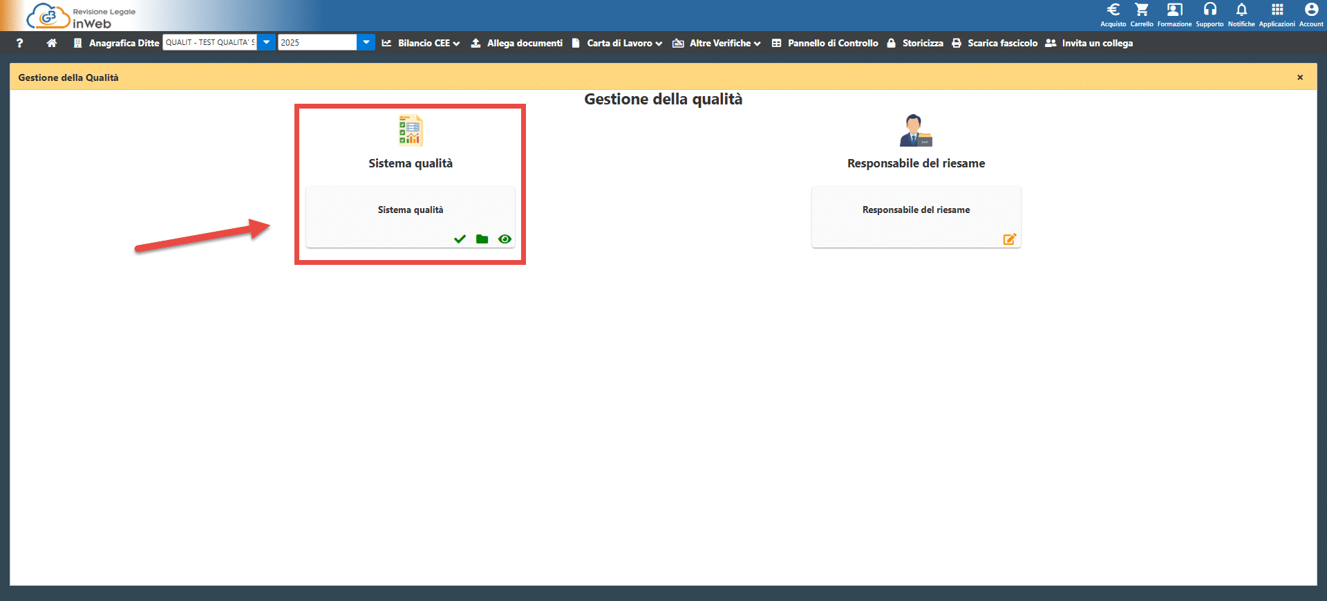 Modulo Sistema qualità
