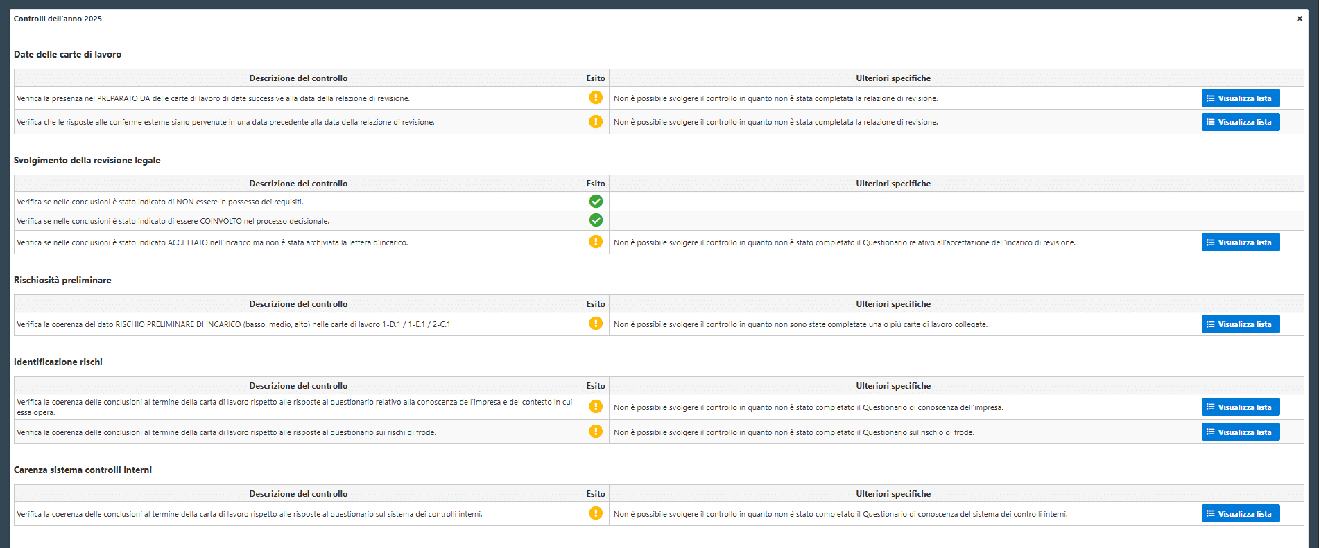 Maschera Controllo dell'anno 2025