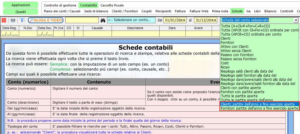 Schede contabili
