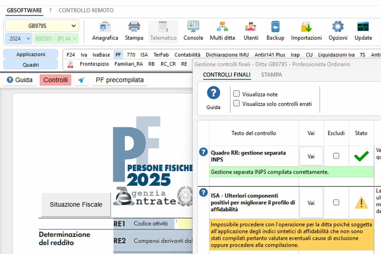 Controlli iniziali e Controlli Finali