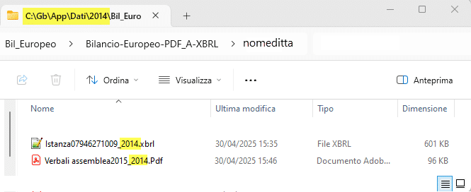 Cartella contenente i file convertiti