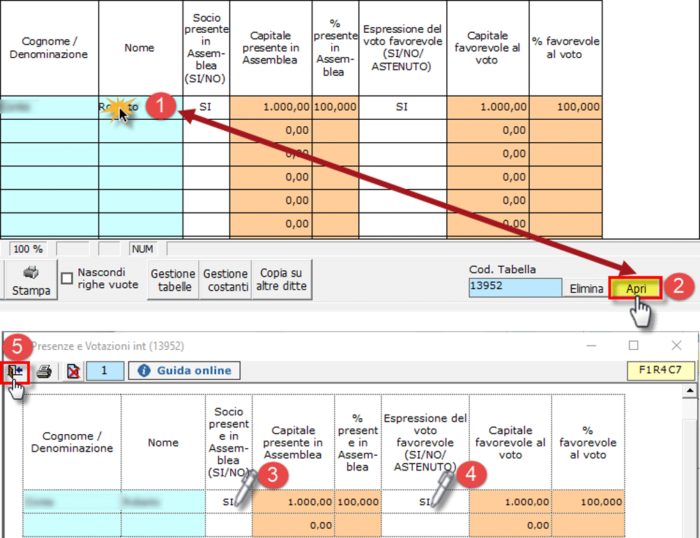 Bilancio 2020: tabelle con soggetti integrati all'anagrafica e calcolo quorum - Inserimento dati nelle nuove tabelle