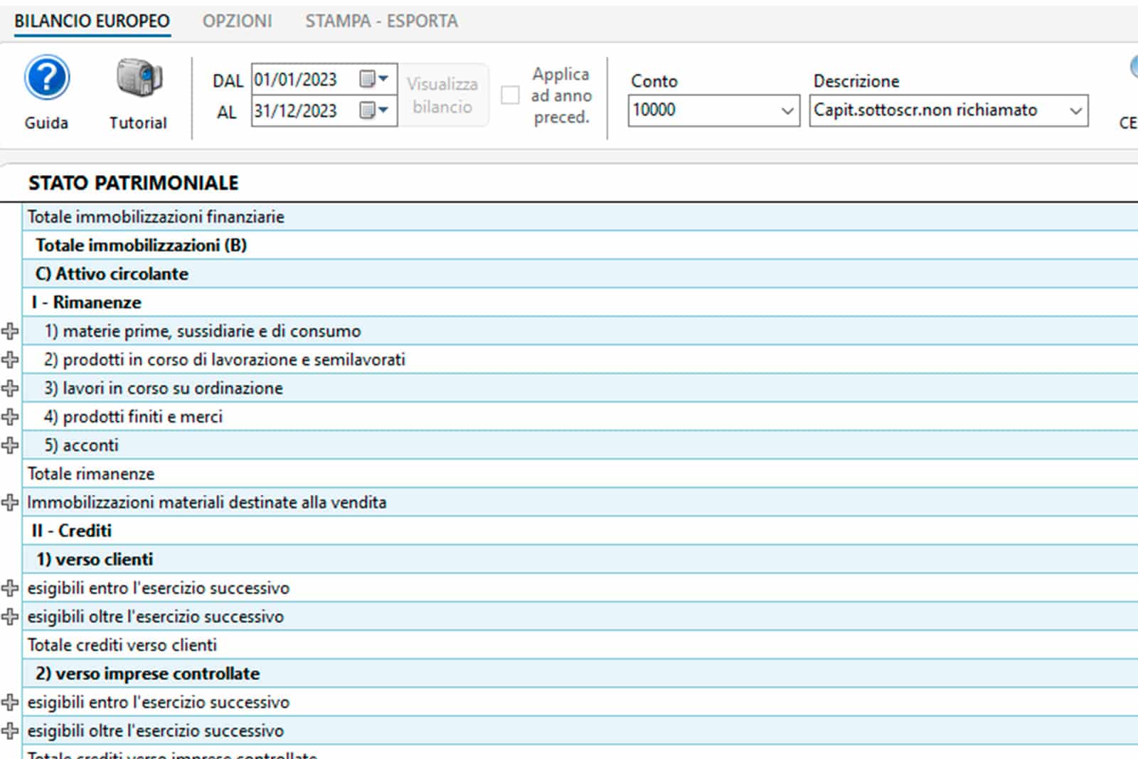 Compilazione automatica - Bilancio CEE Compilazione automatica - Bilancio CEE