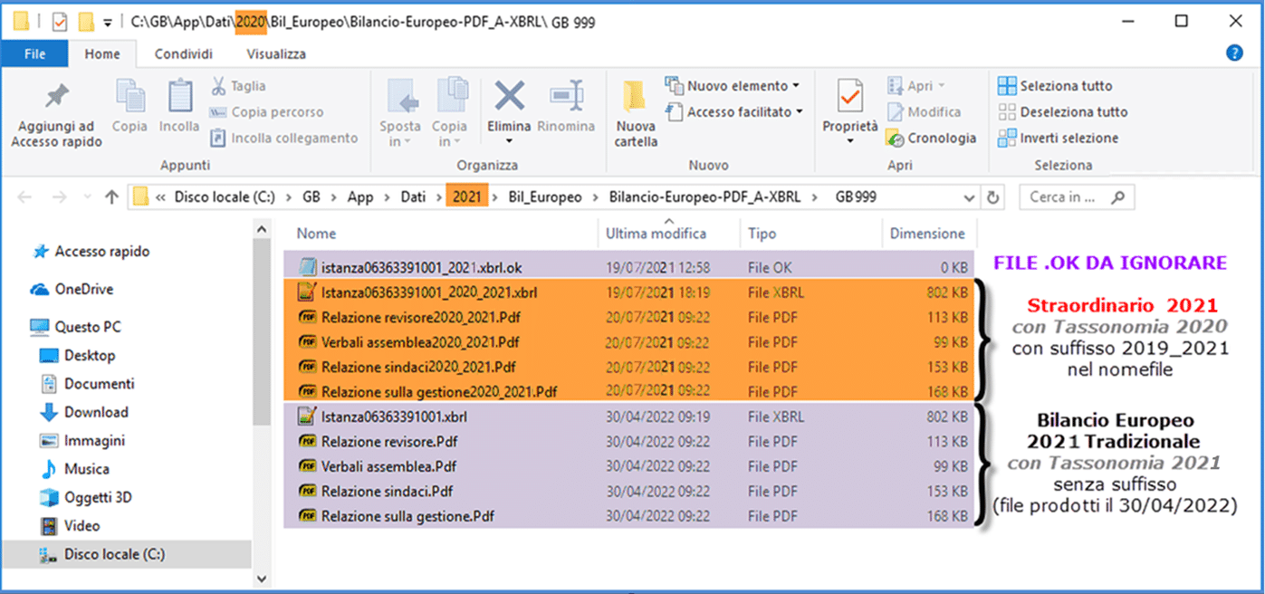 Bilancio Straordinario 2021: applicazione disponibile: producendo il fascicolo 2021_2021, l’istanza e i documenti pdf saranno collocati nella stessa cartella in cui si trova il precedente straordinario 2020_2021