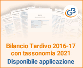 Bilancio Tardivo 2016-2017 con tassonomia 2021: disponibile applicazione