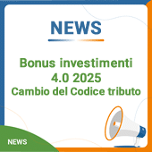 Bonus investimenti 4.0 2025: cambio del Codice tributo