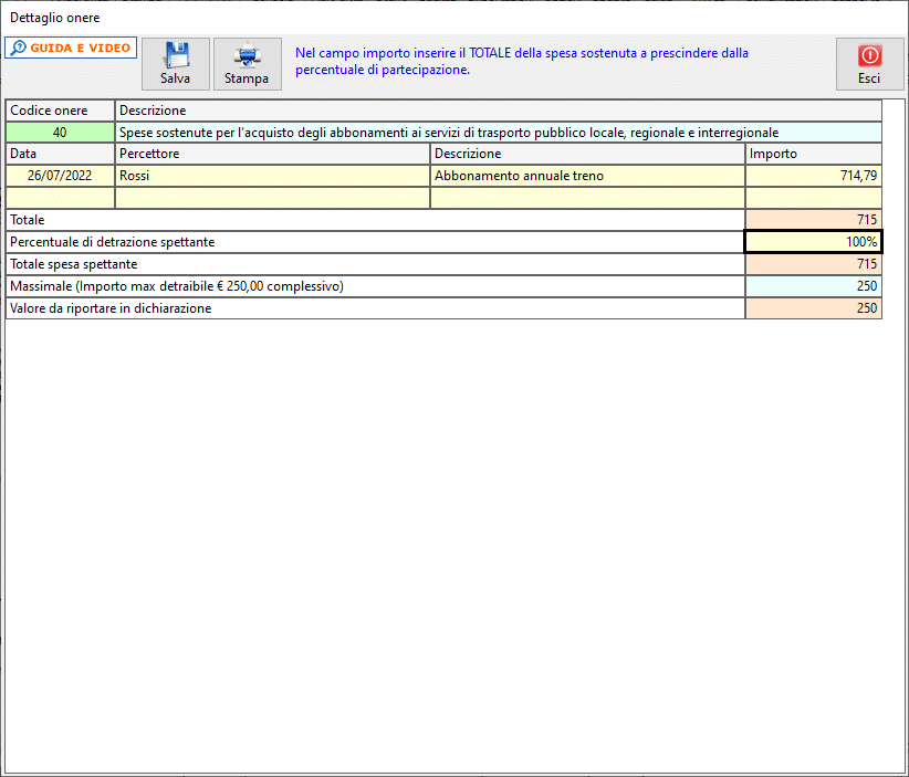 Riporto automatico limite a 250€ spese trasporto pubblico