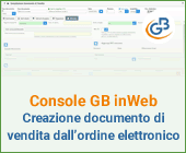 Console GB inWeb: creazione documento di vendita dall’ordine elettronico