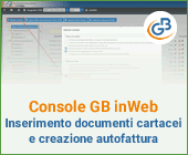 Console GB inWeb: Inserimento documenti cartacei e creazione autofattura