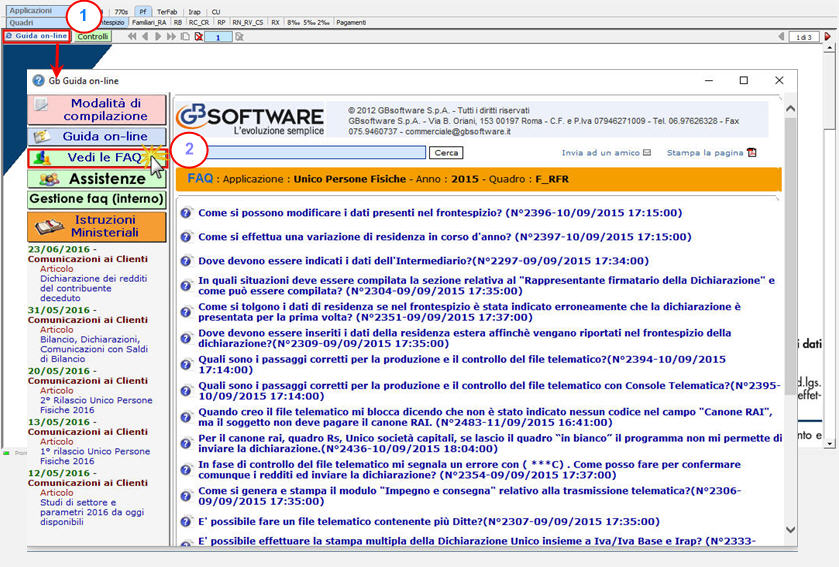 Guide online e FAQ