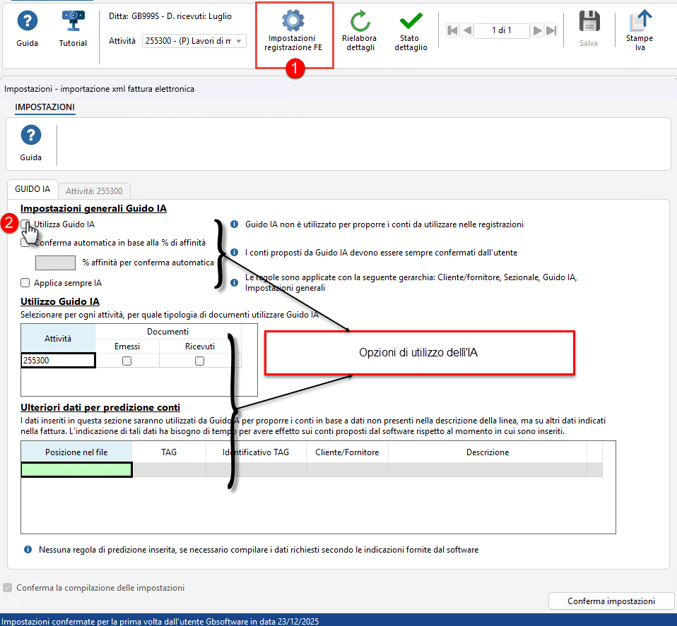 Abbinamento con IA in contabilità GB