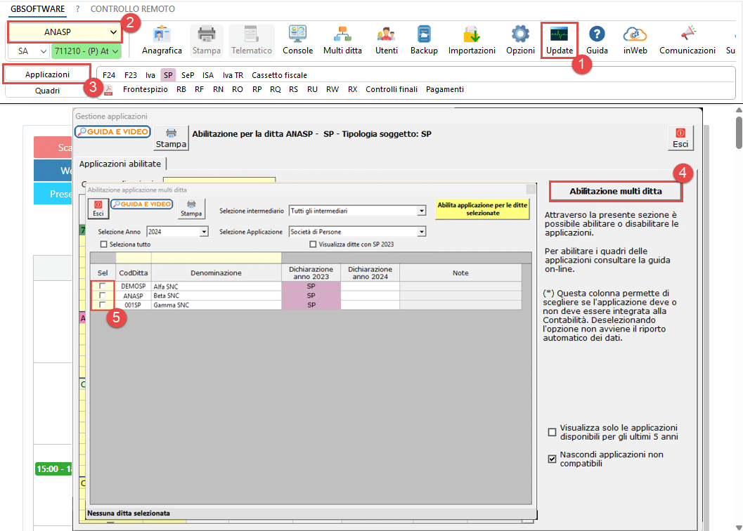 Procedura abilitazione multipla
