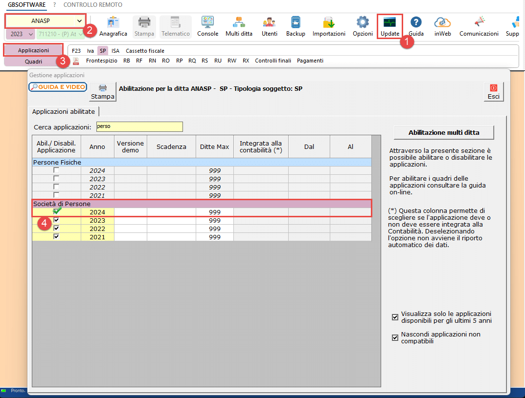 Procedura abilitazione singola