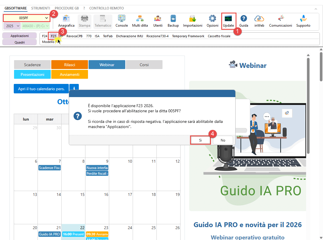 Pulsante Importa da F24