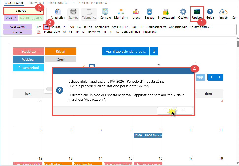 Messaggio disponibile applicazione