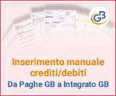 Inserimento manuale crediti/debiti da Paghe GB a Integrato GB
