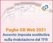 Paghe GB Web 2021: Acconto imposta sostitutiva sulla rivalutazione del TFR