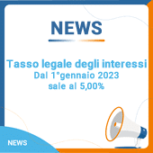 Tasso legale degli interessi: dal 1°gennaio 2023 sale al 5,00%