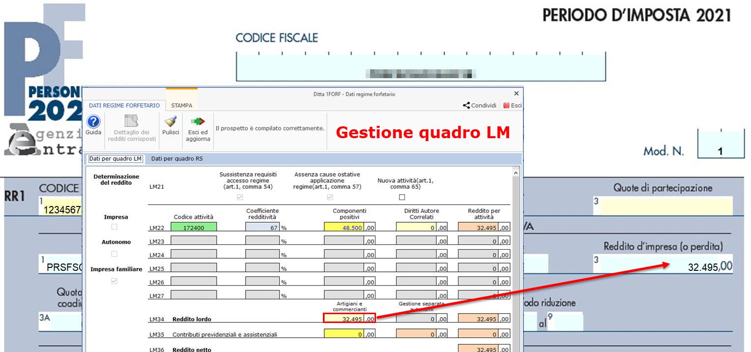 Gestione quadro LM redditi PF 2022 - Artigiani e Commercianti